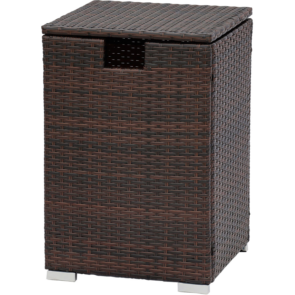 Teamson Home Brown Wicker Gas Tank Table with Cover Image 4
