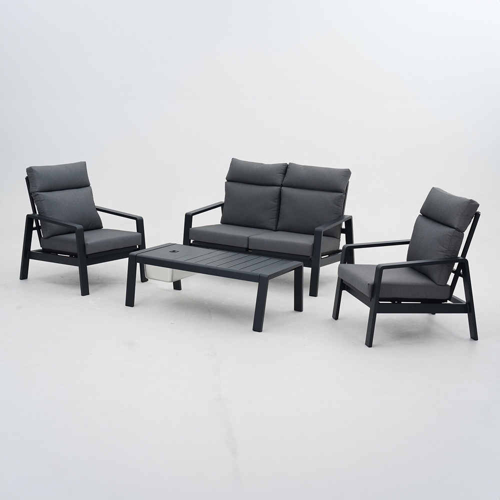 Marseille 4 Seater Lounge Dining Set Grey Image 2