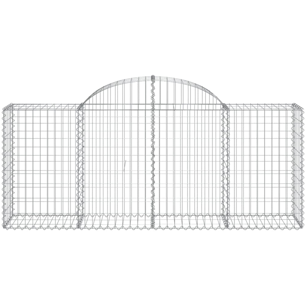 vidaXL Silver Galvanised Iron Arched Gabion Basket 80/100 x 50 x 200cm 14 Pack Image 2