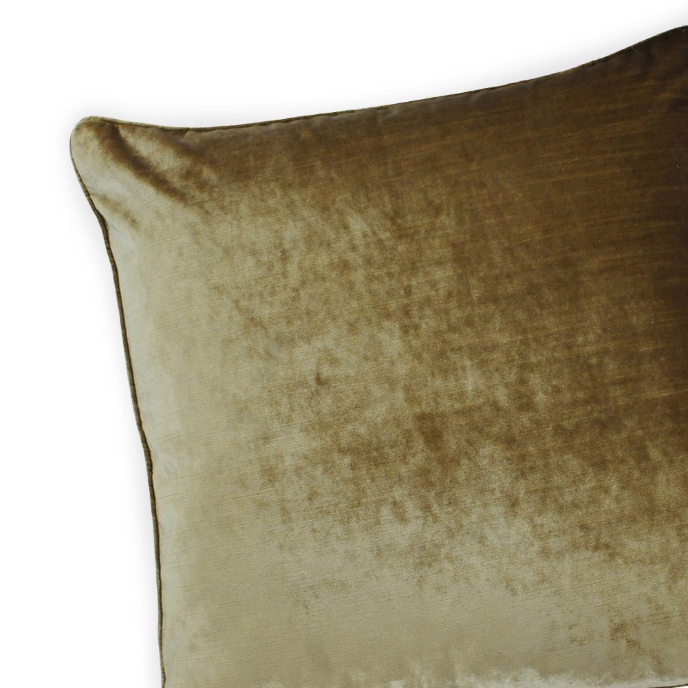 Paoletti Luxe Gold Velvet Piped Cushion Image 2