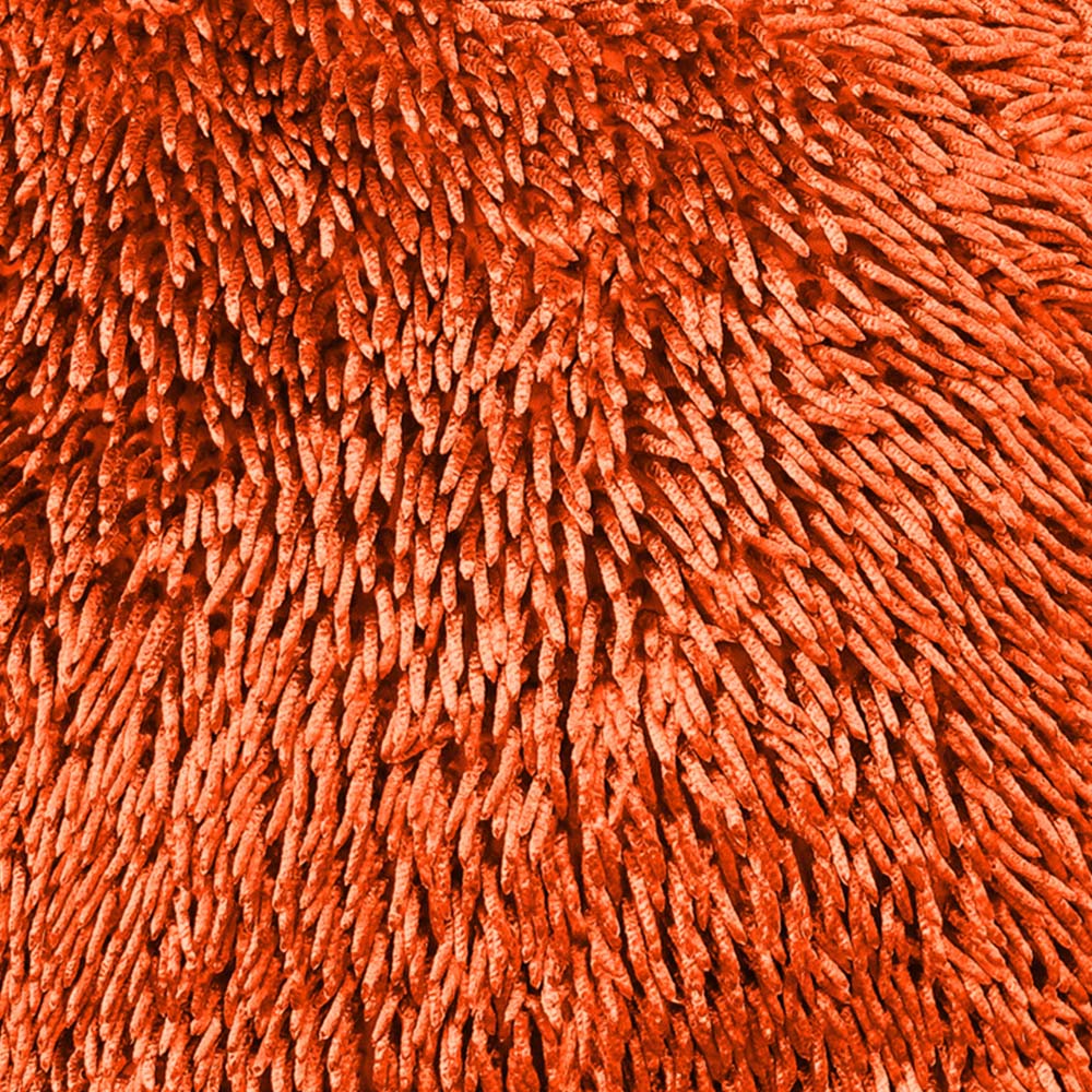 Velosso Orange Shaggy Chenille Filled Cushion 43 x 43cm 2 Pack Image 2