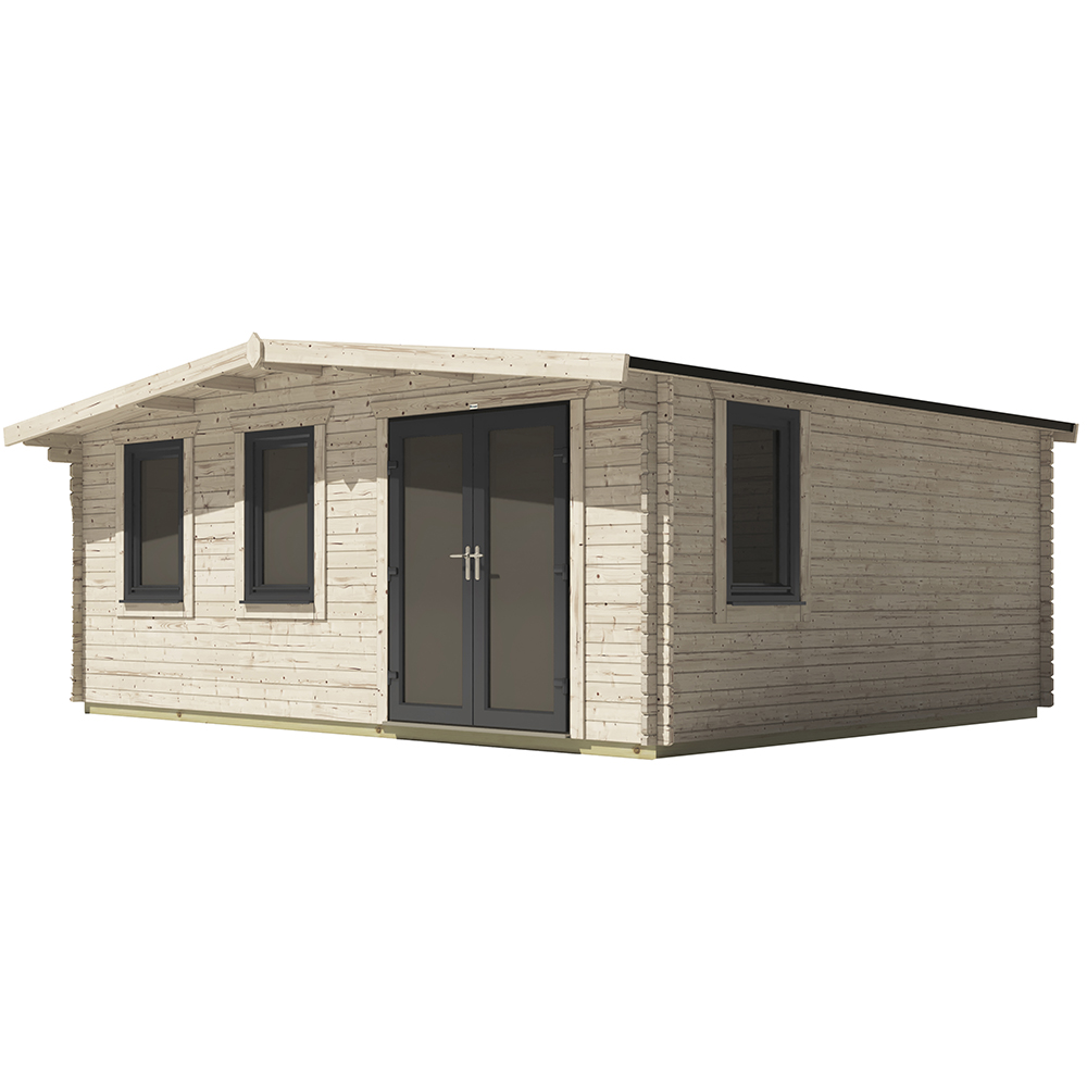 Power Sheds 16 x 20ft Right Double Door Chalet Log Cabin Image 1