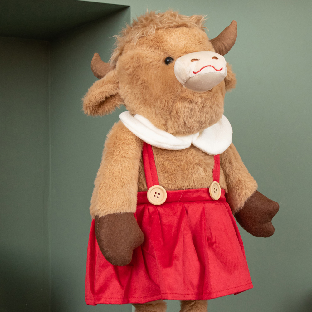Samuel Alexander Plush Standing Highland Girl Cow with Extendable Legs Christmas Decoration 84cm Image 5