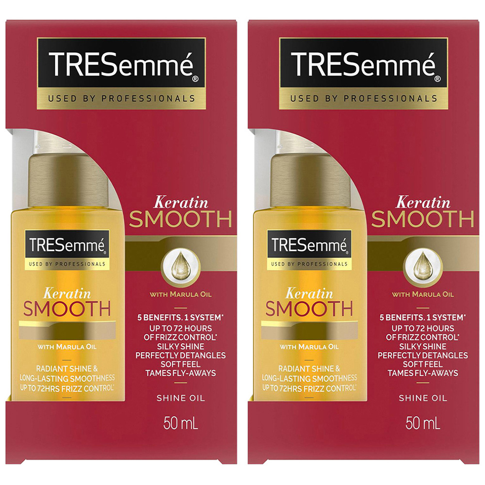 TRESemme Pro Collection Keratin Smooth Marula Shine Oil 50ml 2 Pack Image 1