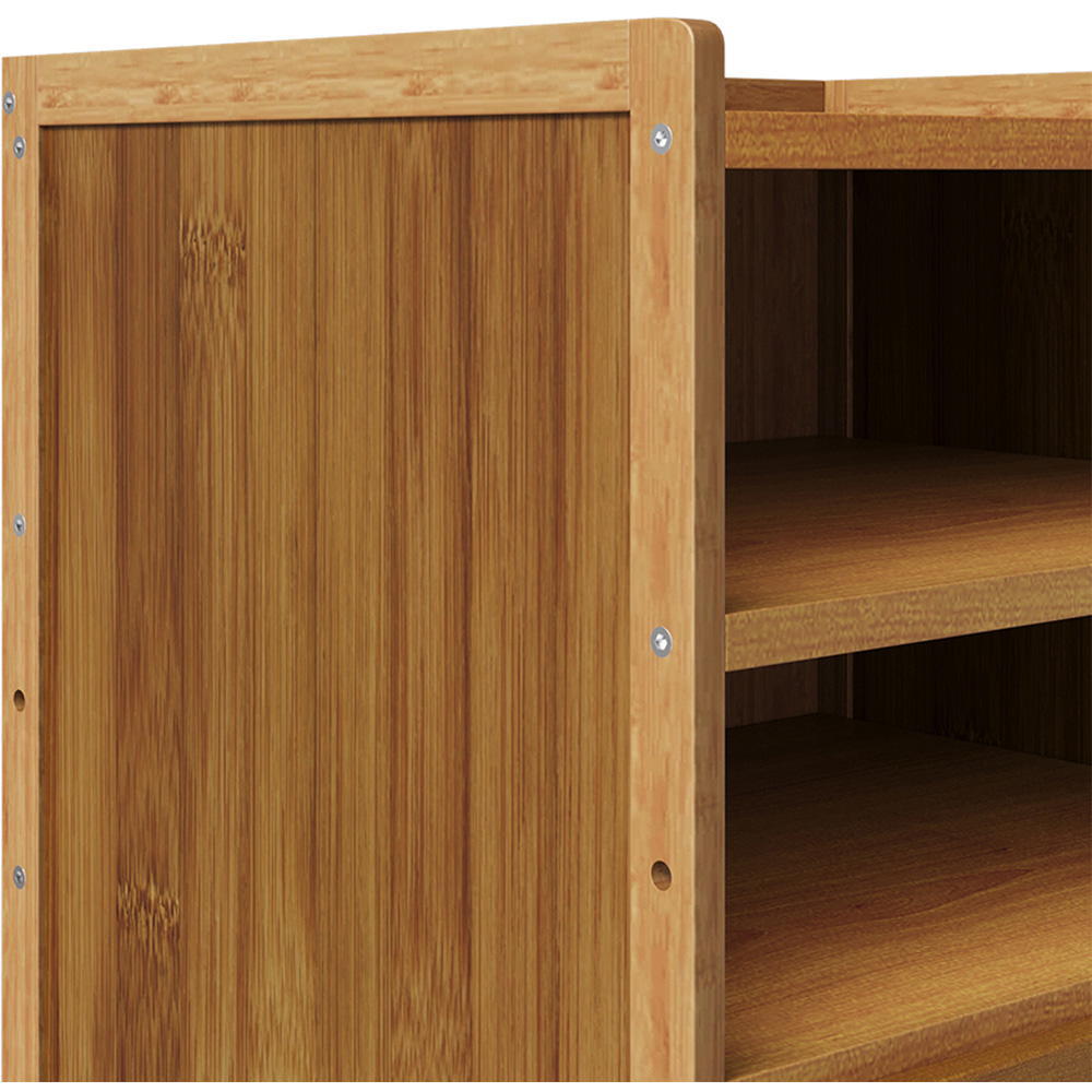 Living and Home Single Drawer 2 Shelf Tea Colour Bedside Table Image 4