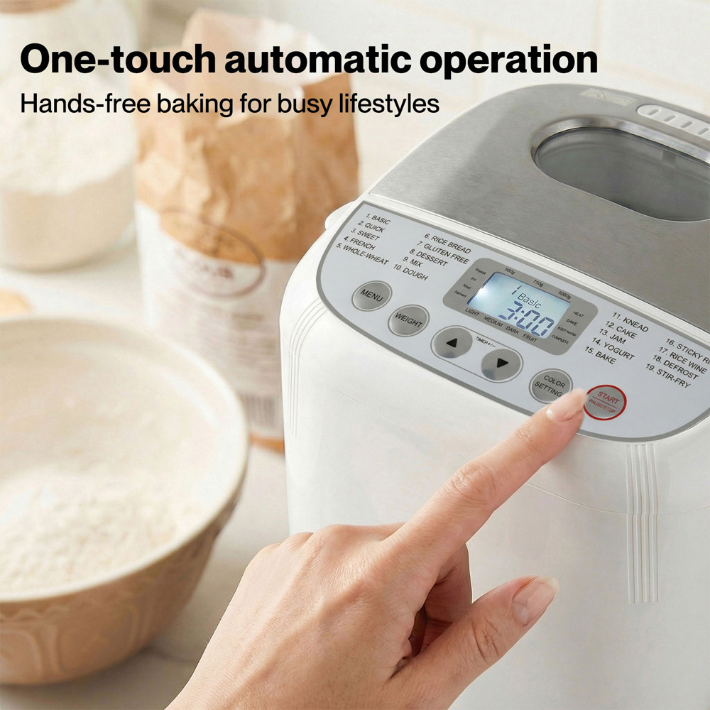 Spector BM2004-UK 19-in-1 Non-Stick Stainless Steel Automatic Bread Maker Machine 600W Image 4