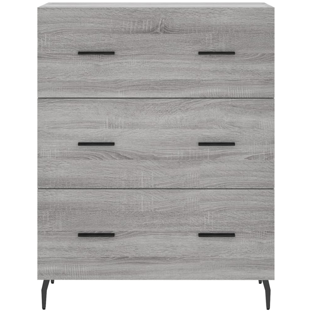 vidaXL 3 Drawer Grey Sonoma Sideboard Image 5