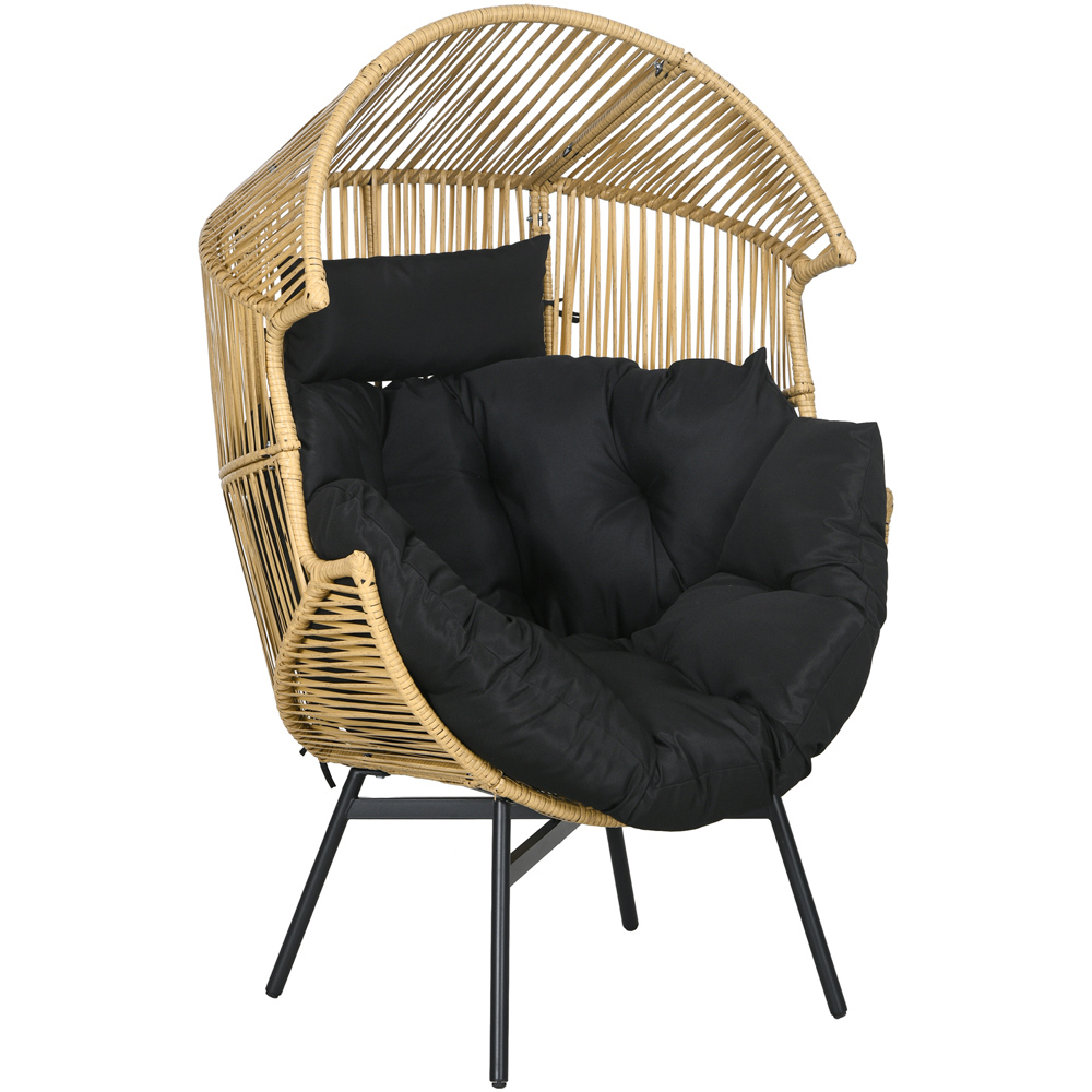 Outsunny Sand Rattan Leisure Egg Chair with Cushion Image 2