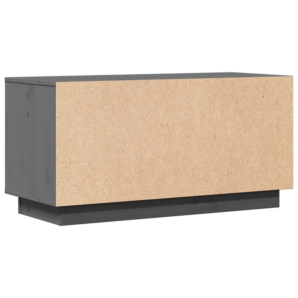 vidaXL 2 Door Grey Solid Pine Wood TV Cabinet Image 7