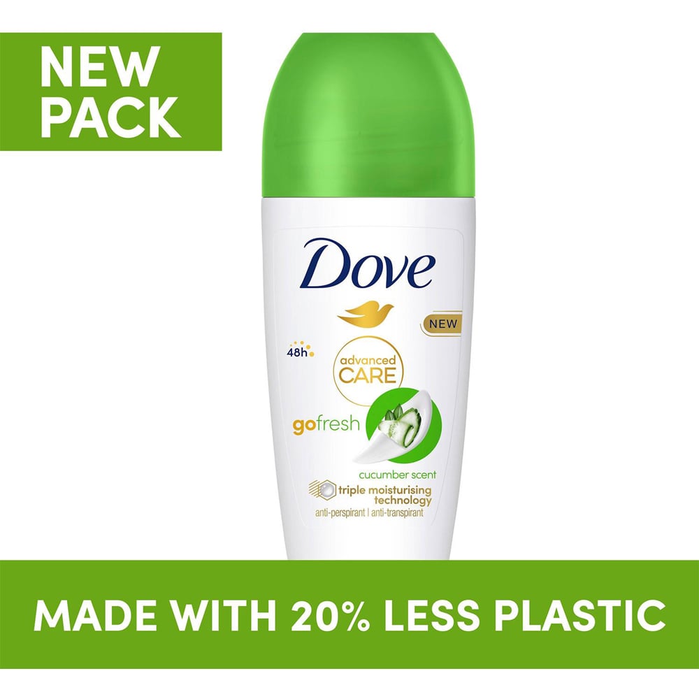 Dove Go Fresh Cucumber Women Anti-Perspirant Roll on Deo 50ml 12 Pack Image 6