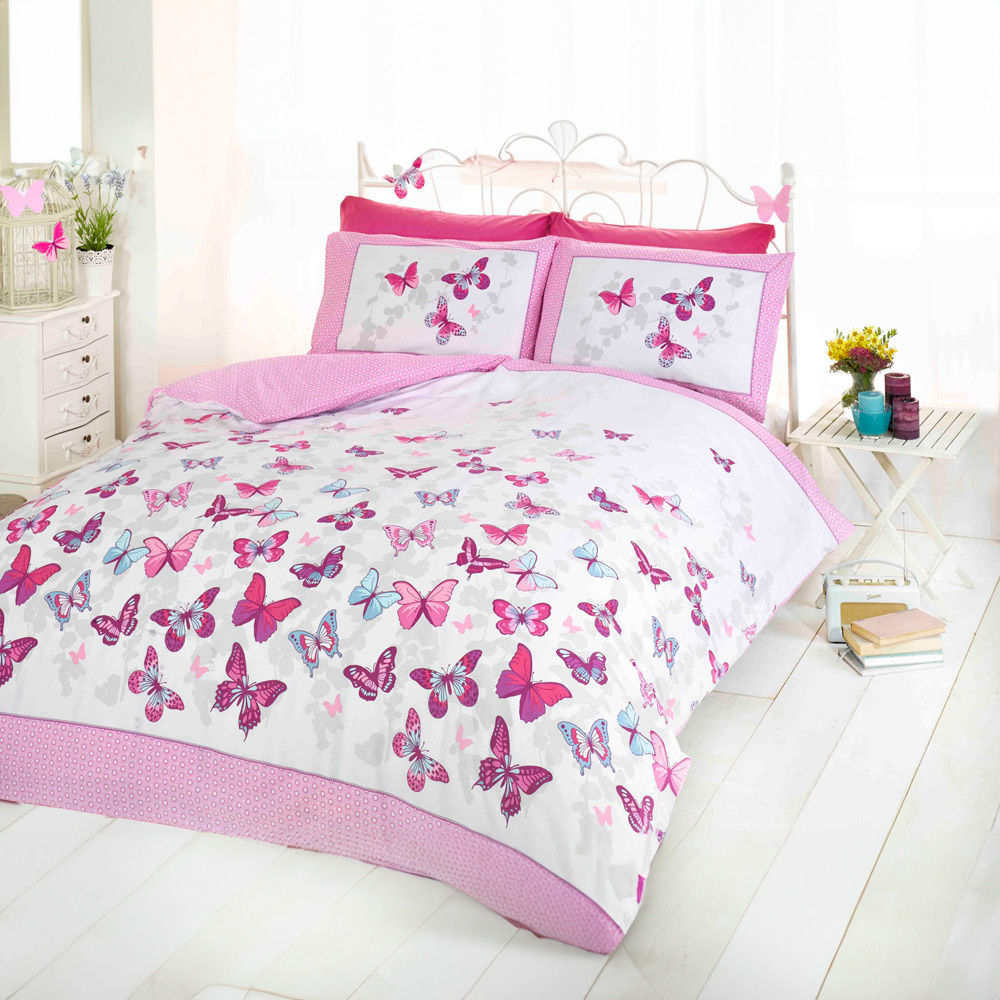 Rapport Home Flutter Double Pink Duvet Set Image 1