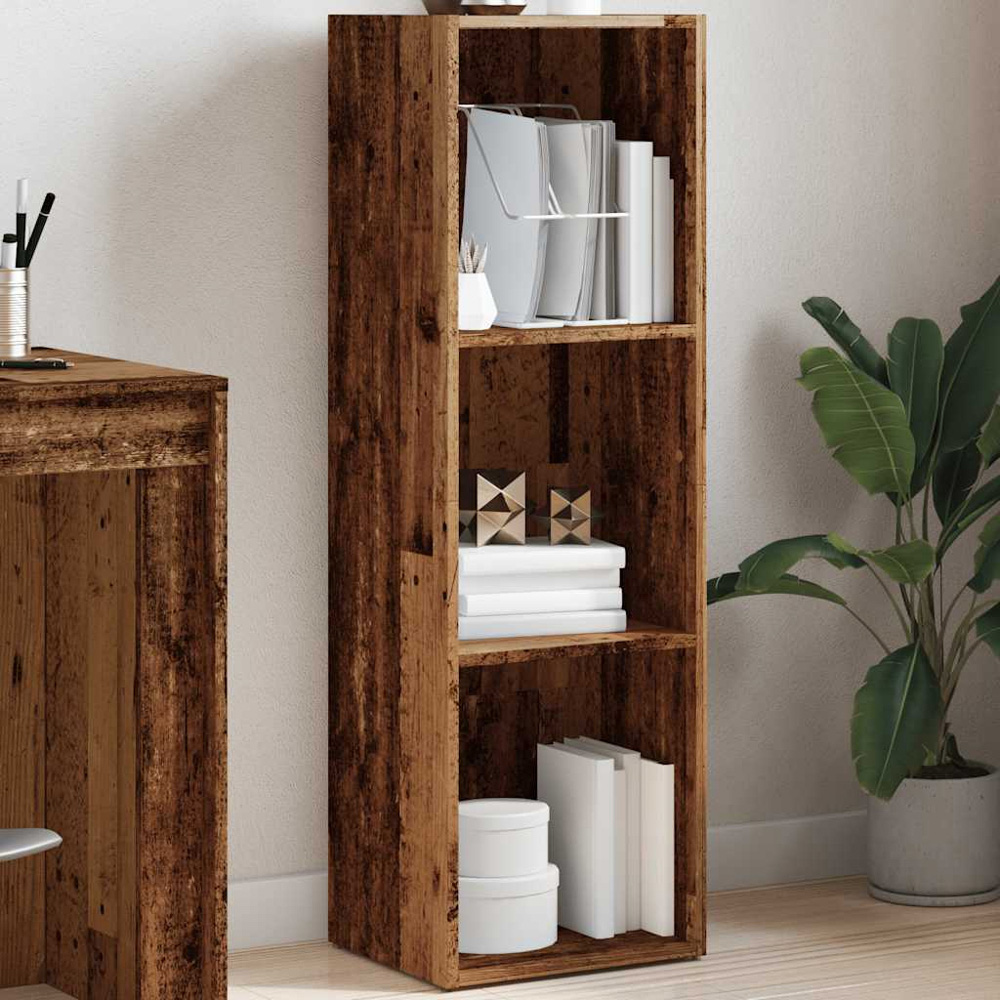 vidaXL 3 Shelf Old Wood Bookcase Image 1