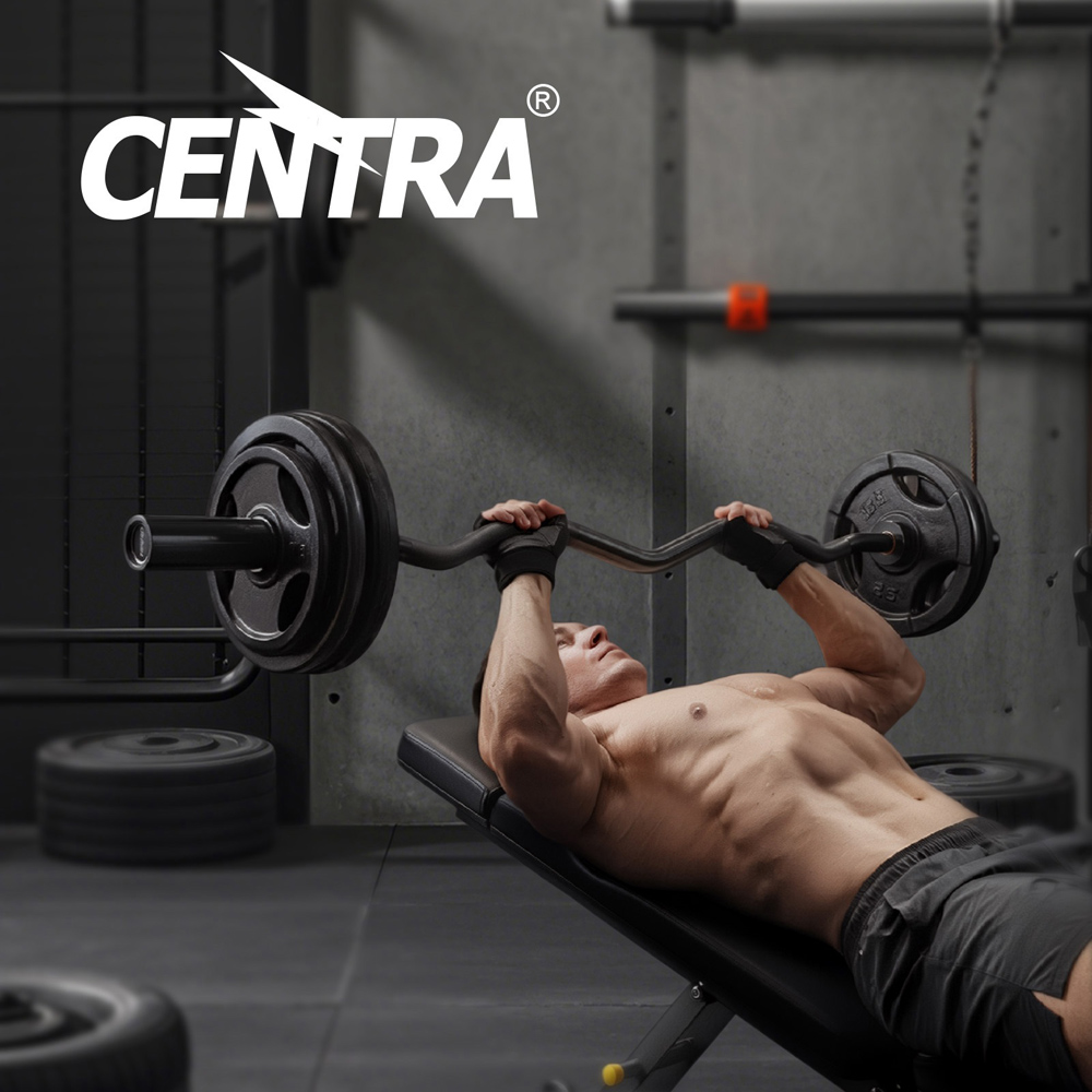 Centra Traderight 4ft Olympic EZ Curl Bar for 2 inch Weight Plates Image 8