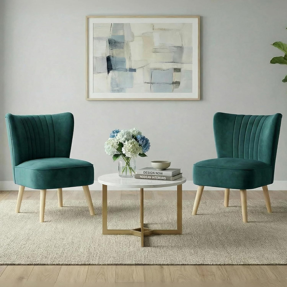 Alivio Green Velvet Upholstered Modern Accent Chair Image 5