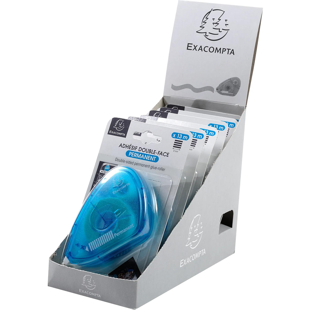 Exacompta Turquoise Double Sided Permanent Glue Roller 13m 6 Pack Image 4