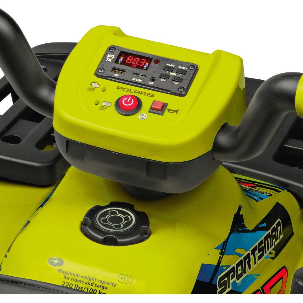 PEG Polaris Sportsman Pro Kids Electric Ride-On Quad Bike Citrus 24V Image 8