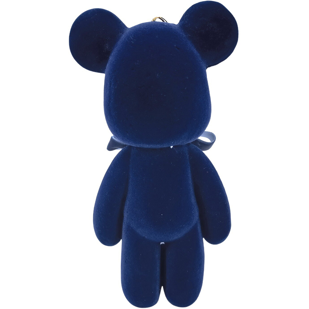 Flocked Bow Teddy Hanging Decoration Large Image 9