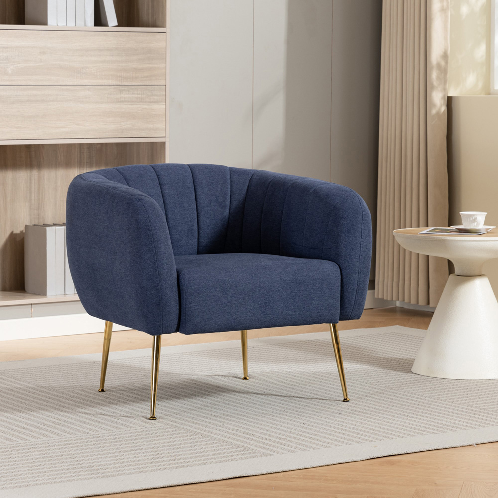 Artemis Home Stanton Denim Fabric Shell Accent Chair Image 4