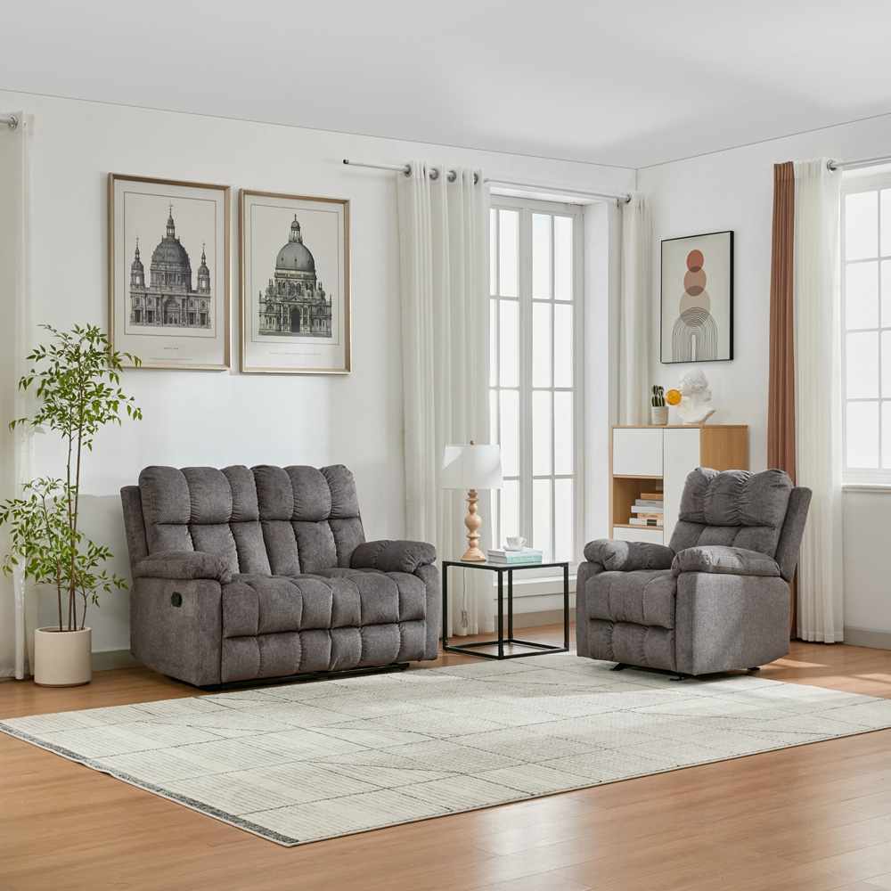 Furniture One 3 Seater Manual Recliner Sofa Set Image 5