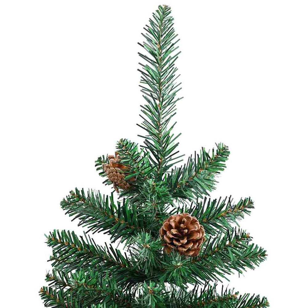 vidaXL Green Artificial Christmas Tree with Pinecones LEDs Pink Decoration Ornaments 5ft Image 7