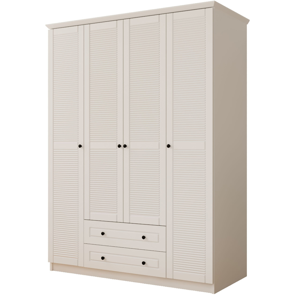 Evu VOLET 4 Door 2 Drawer White XL Wardrobe Image 2