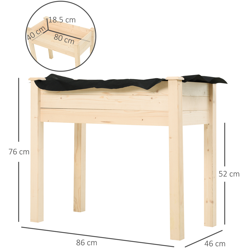 Outsunny Wooden Raised Planter Box Container 76 x 46 x 86cm Image 8