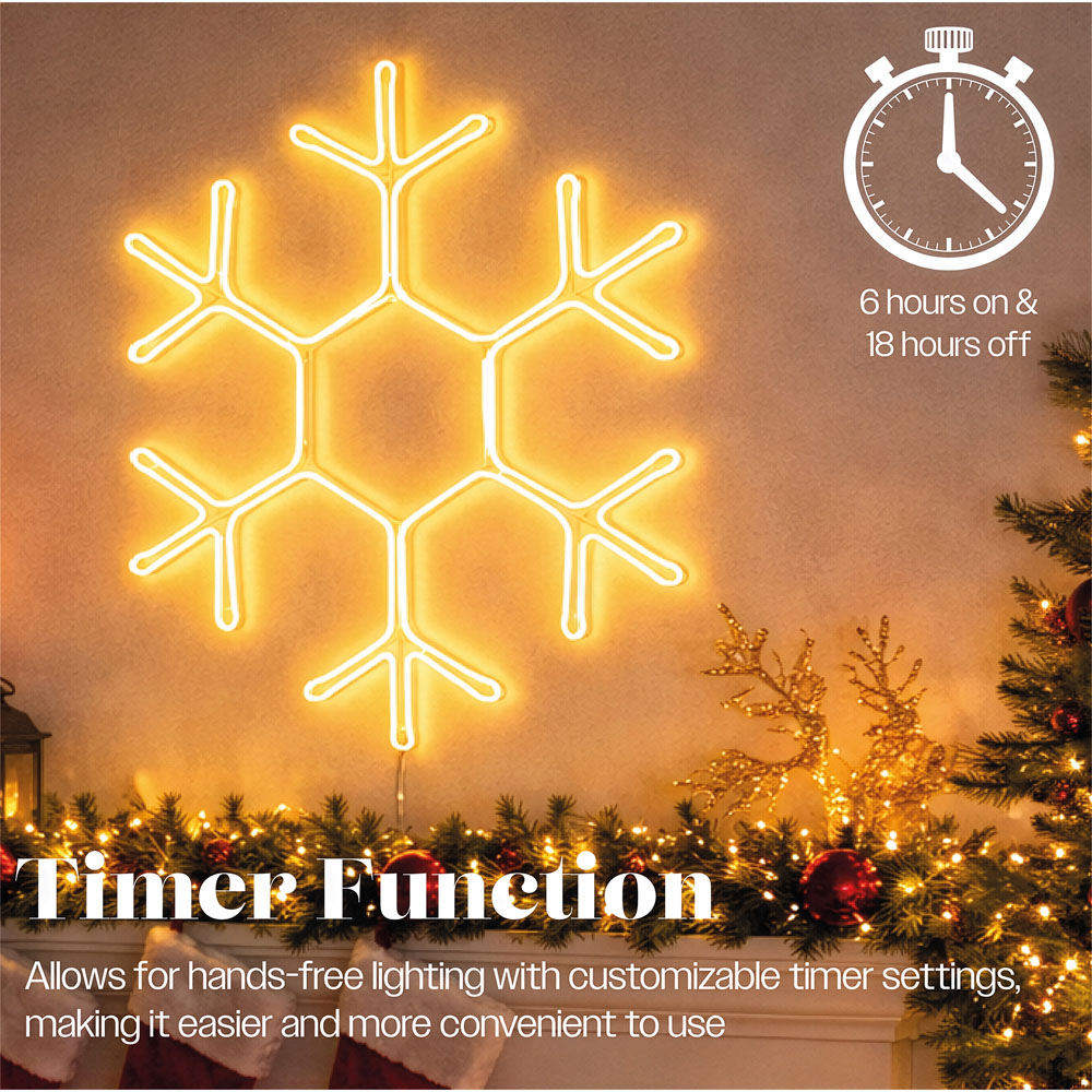 Xmas Haus Warm White SMD LED Neon Snowflake Christmas Decoration 50.5cm Image 7
