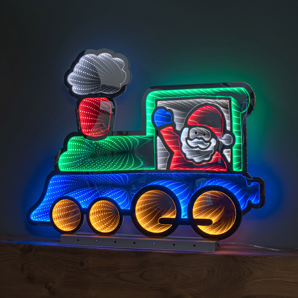 Samuel Alexander Multicolour Infinity LED Light Up Train with Santa Christmas Decoration Image 8