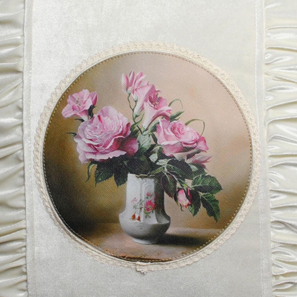Intimates Velvet Pleated Floral Filled Cushion 45 x 45cm 2 Pack Image 2