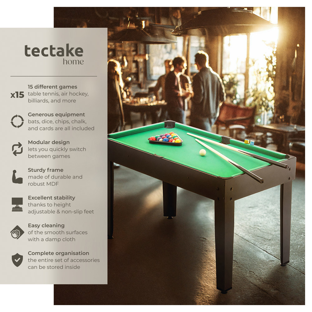 tectake 15-in-1 Height Adjustable Games Table with Accessories Image 6