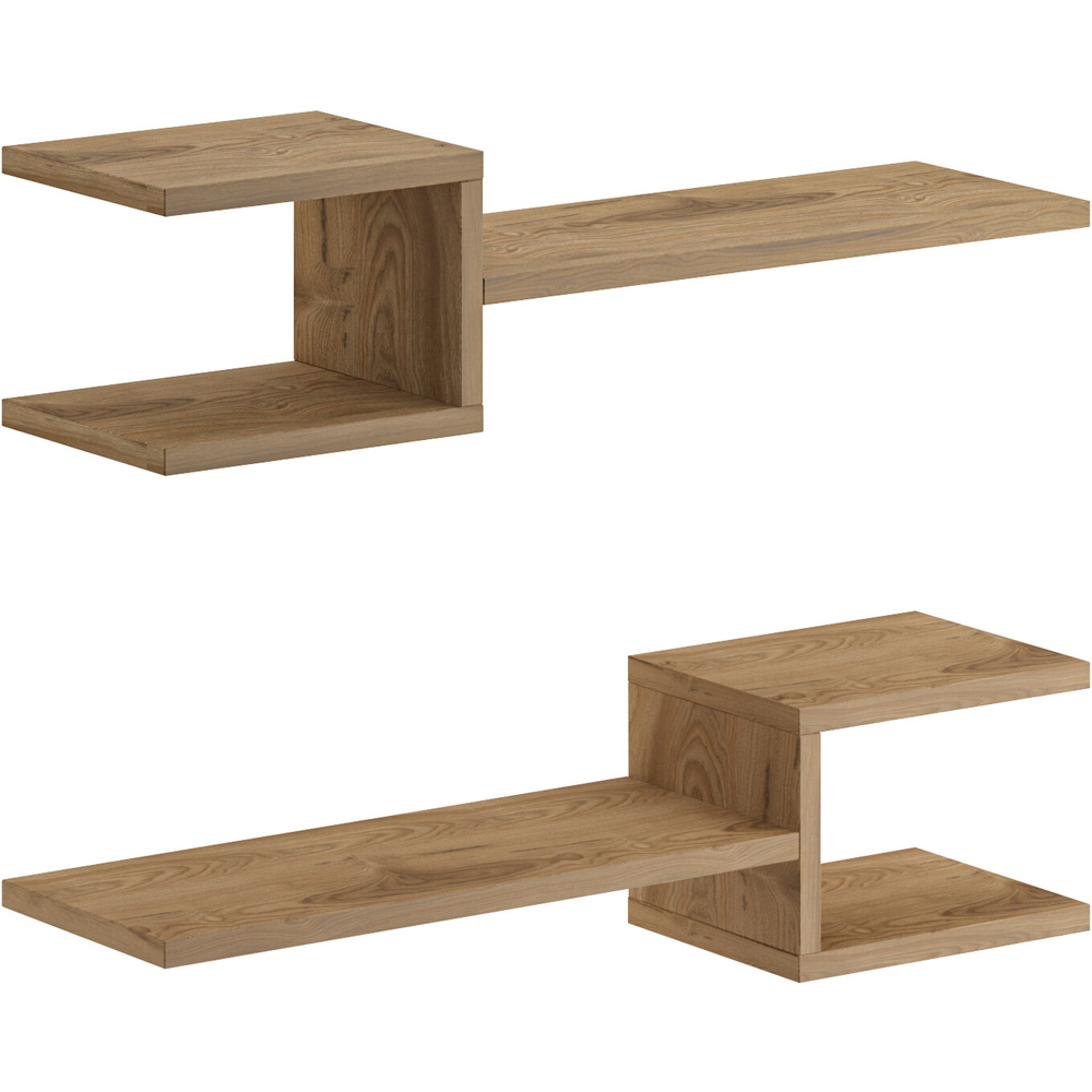 Decortie Set of 2 Fork Deep Oud Floating Shelf Image 2