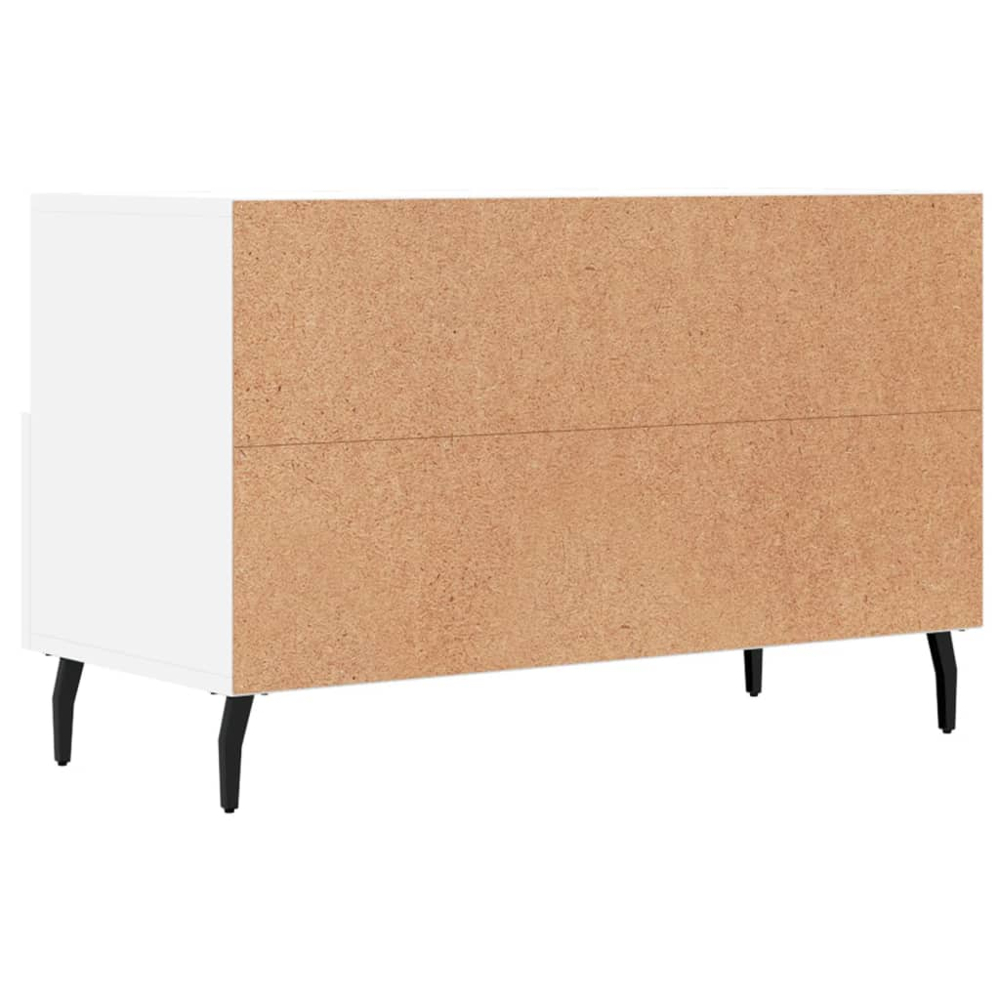 vidaXL 2 Drawer 2 Shelf White TV Cabinet Image 8