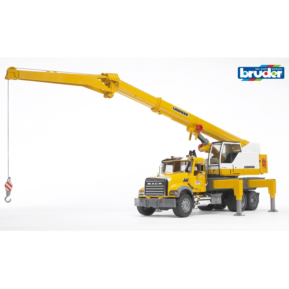 Bruder Kids MACK Granite Liebherr Crane Truck Playset Model Image 6