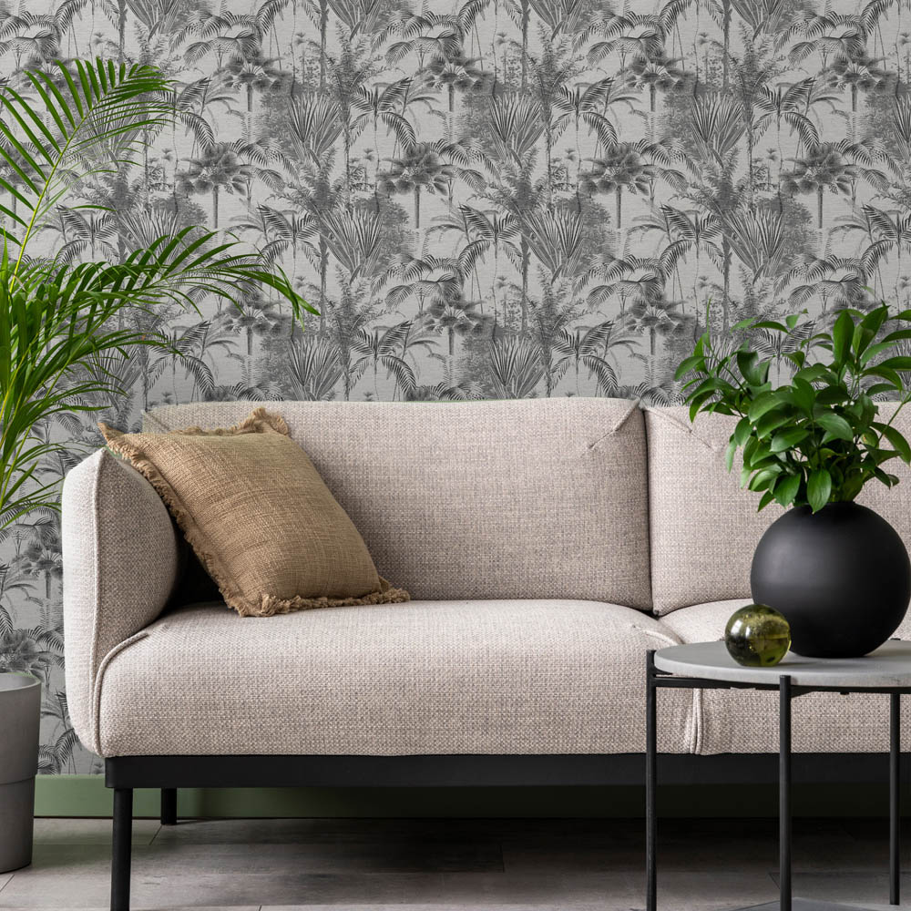 Sublime Jungle Mono Textured Wallpaper Image 3