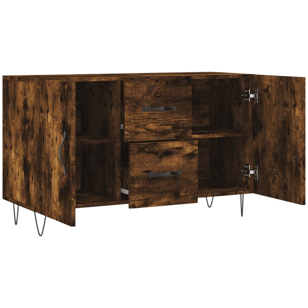 vidaXL 2 Door 2 Drawer Smoked Oak Wide Sideboard Image 5