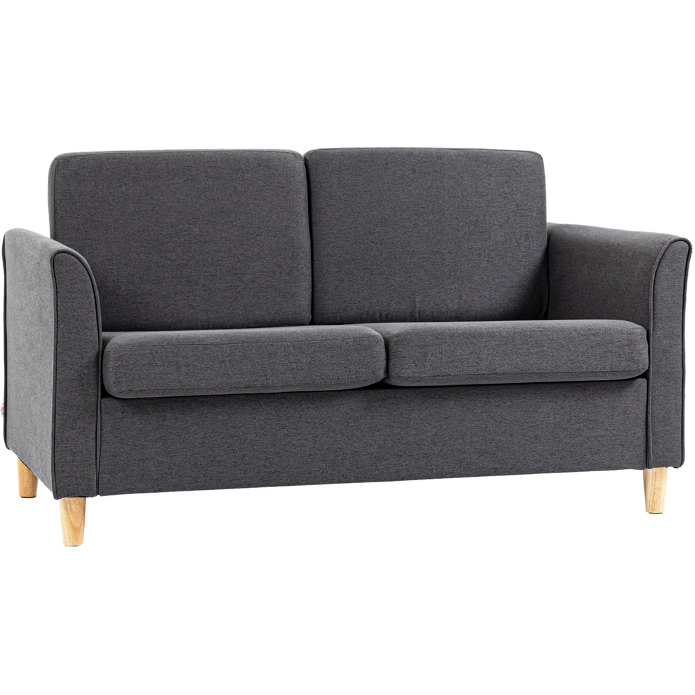 Portland 2 Seater Dark Grey Linen Loveseat Sofa Image 2