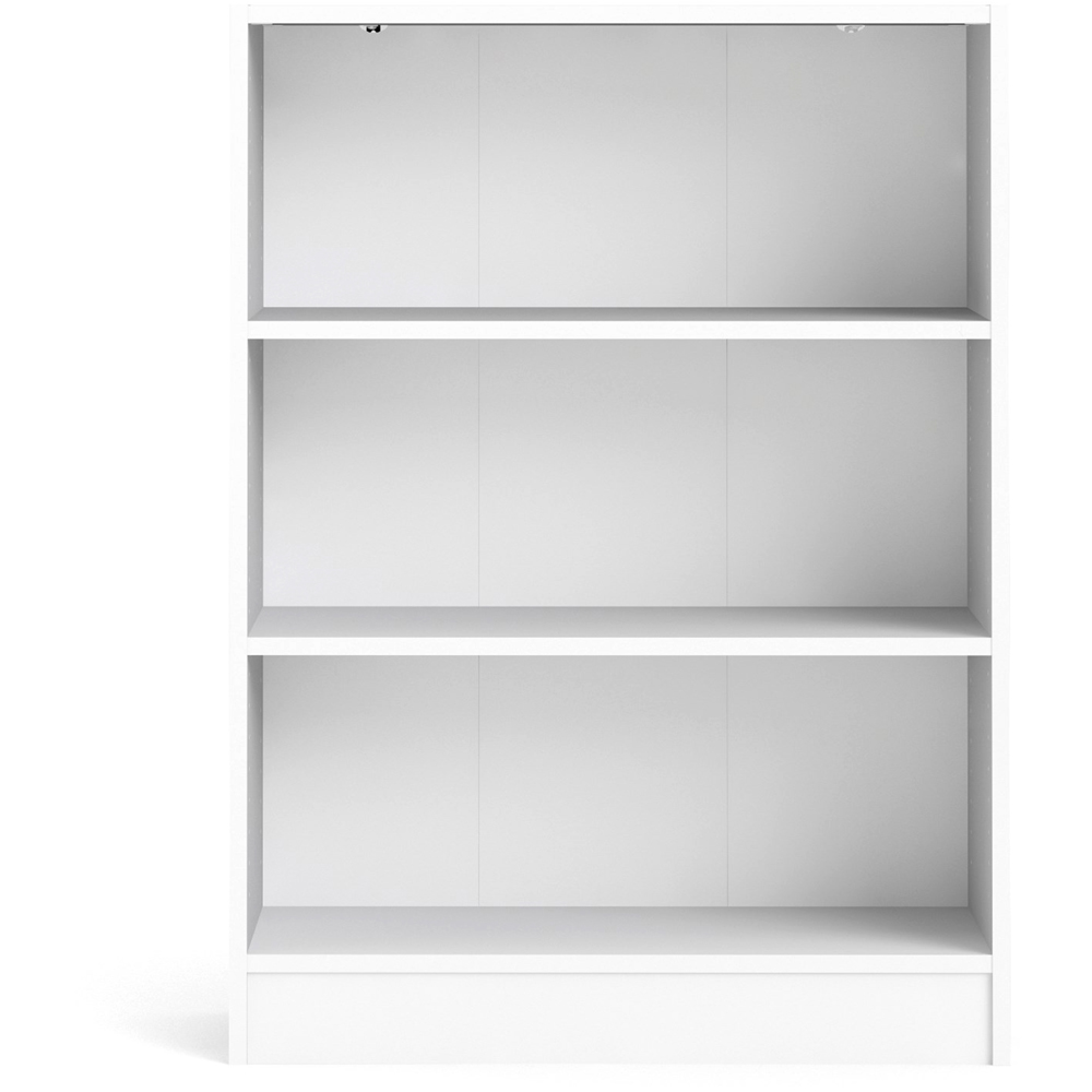 Florence Basic 2 Shelves White Wide Low Bookcase Image 3