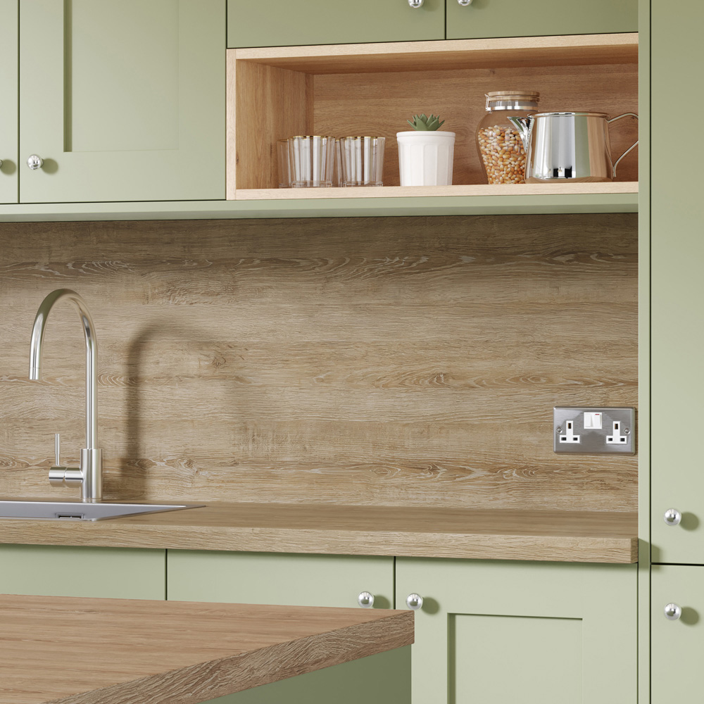 Options Plus Mondego Oak Post-Formed Laminate Kitchen Breakfast Bar 4100 x 900 x 38mm Image 5