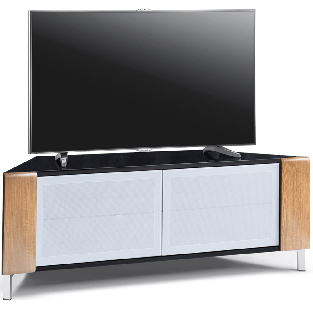 MDA Designs Corvus 2 Door Black Oak and White TV Cabinet Image 5