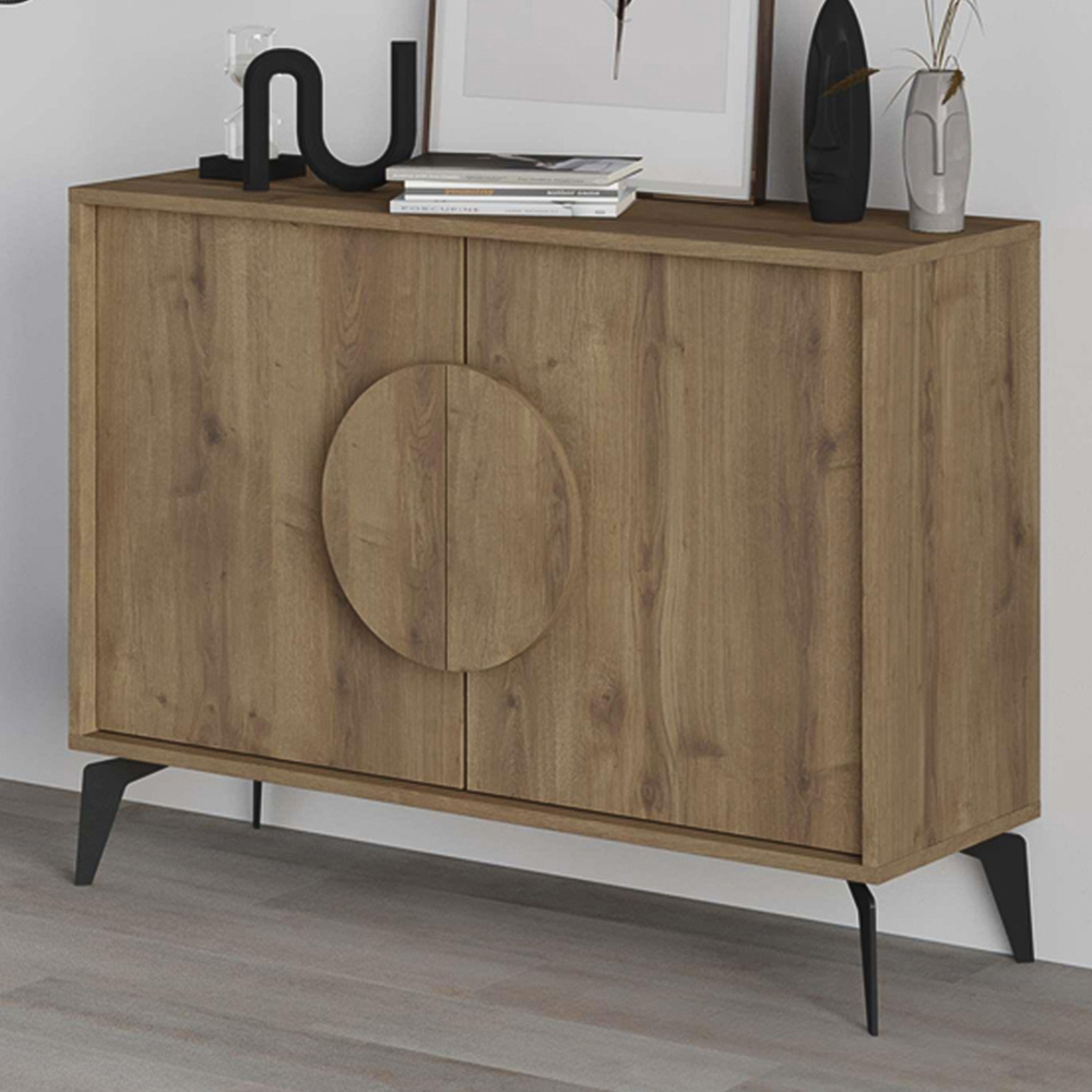 Decortie Gora 2 Door Dark Oak Effect Console Sideboard Image 1