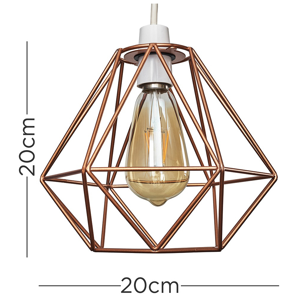 ValueLights Diablo Copper Industrial Wire Frame Pendant Shade Image 9