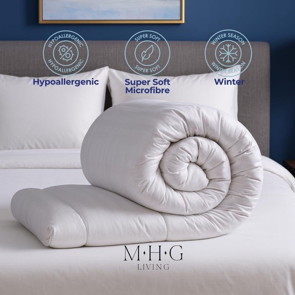 MHG Living Super King Size White Striped Winter Hollowfibre Duvet 13.5 Tog Image 4