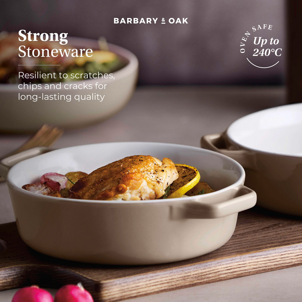 Barbary & Oak Nattura 21.5cm Set of 2 Cashmere Stoneware Round Baking Dish Image 3