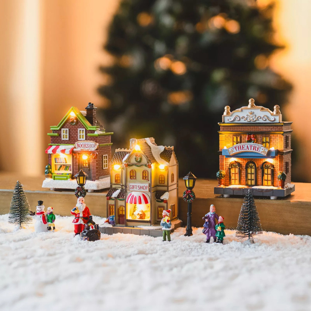 Marco Paul LED Christmas Shop Scene 3 Piece Mini Decoration Set Image 5