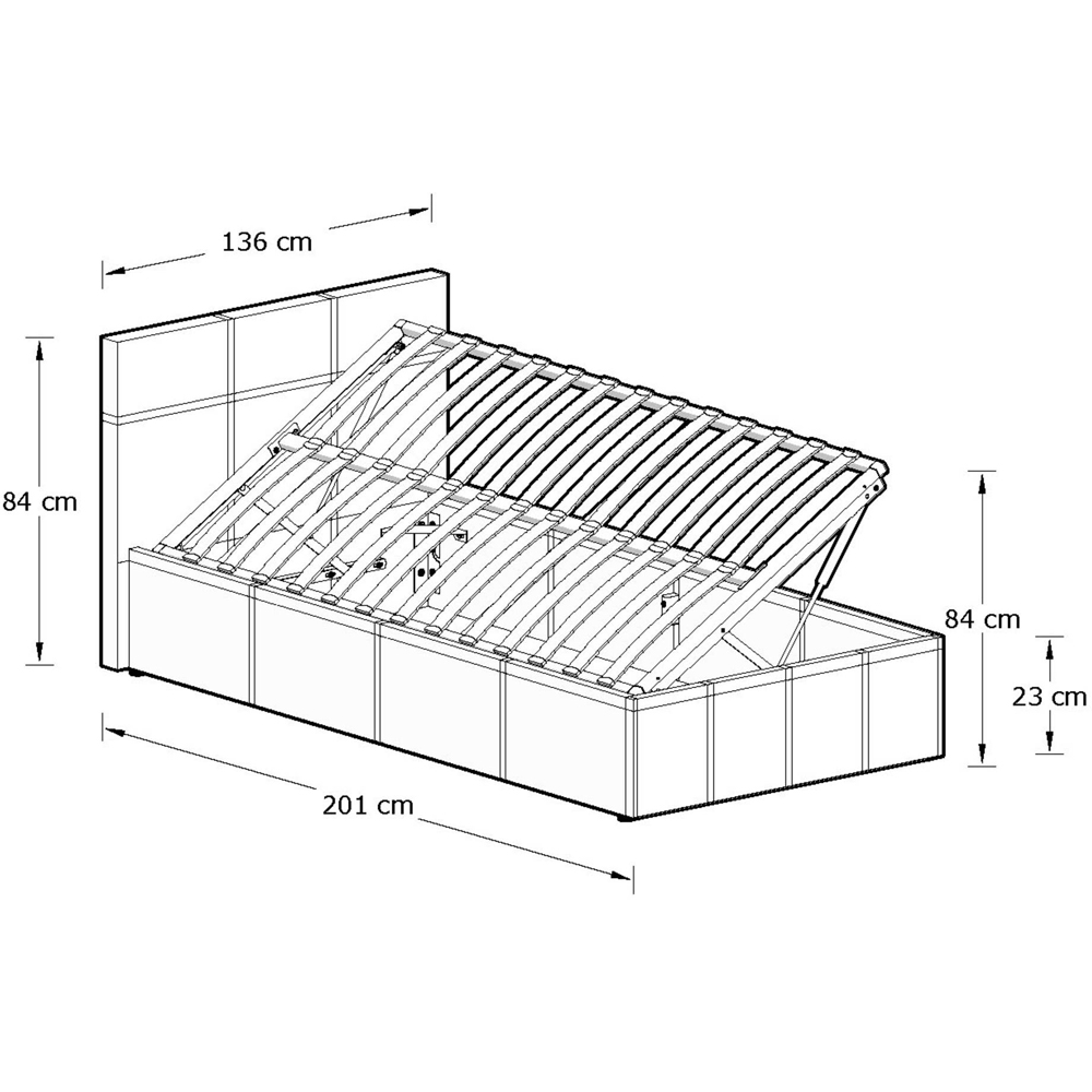 GFW Small Double Grey Side Lift Ottoman Bed Image 9