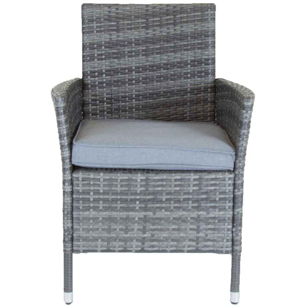 Charles Bentley 6 Seater Rattan Dining Set Grey Image 4