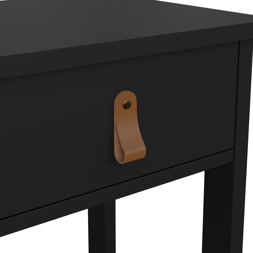 Florence Barcelona Single Drawer Matt Black Bedside Table Image 6