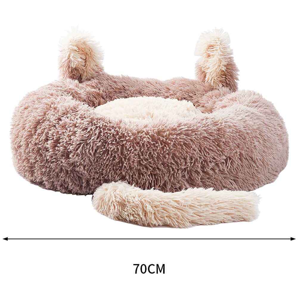 H&O Direct 2.3ft Brown Pet Calming Bed Image 4