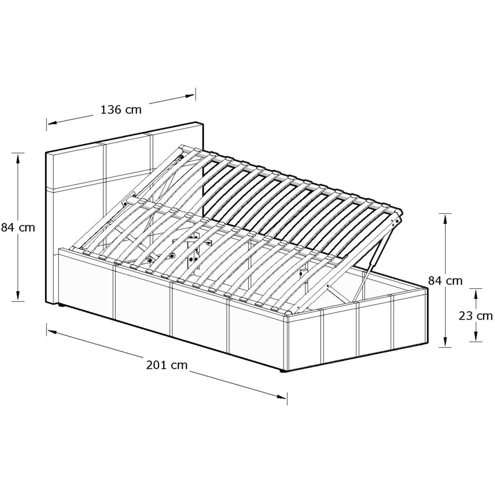 GFW Small Double Black Side Lift Ottoman Bed Image 9