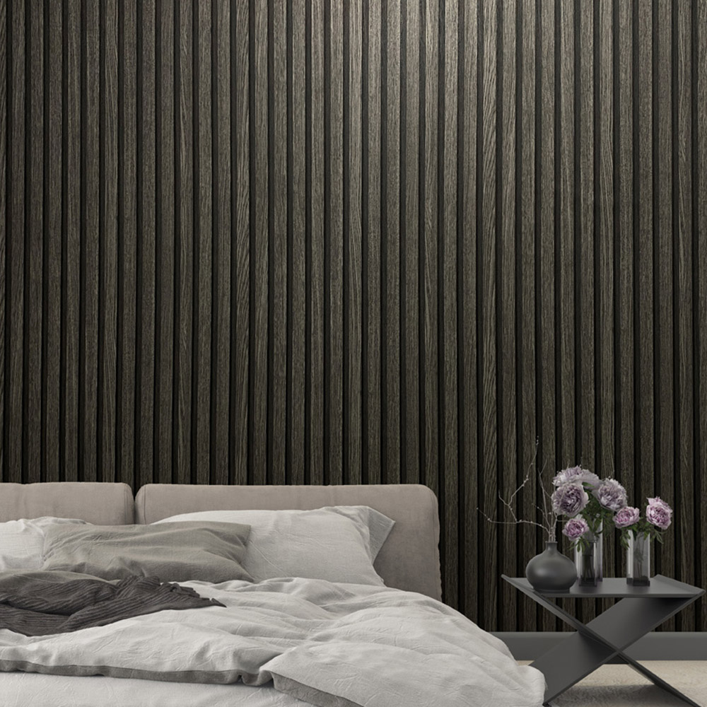 Galerie Industrial Effects Panelled Black and Anthracite Wallpaper Image 6